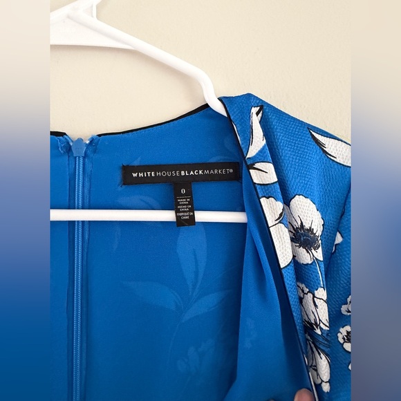 White House Black Market Satin Floral Print Faux Wrap Midi Dress Lined size 0 - Picture 6 of 12